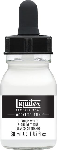 LIQUITEX ACRYLIC INK 30ML JAR CARBON TITANIUM WHITE