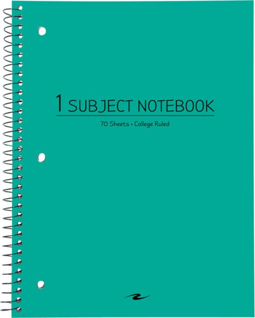 NOTEBK 10.5x8 70SH 1SUB TEAL
