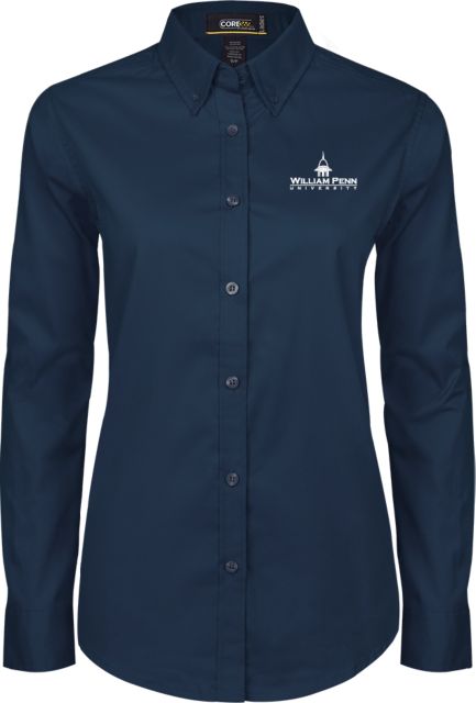 William Penn Womens Twill Button Down Long Sleeve  William Penn University Institutional - ONLINE ONLY