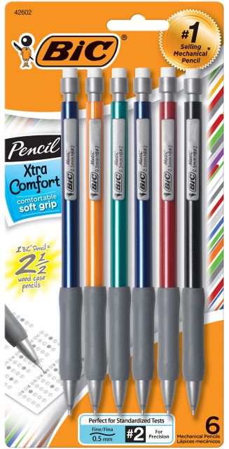 PENCIL .5MM 6PK BICMATIC GRIP